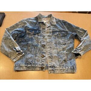 Vintage 90'S CONTEMPO CASUALS DENIM JEAN JACKET Trucker Acid Wash Coat M/L Crop